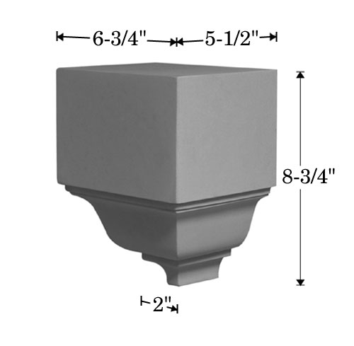 Cast Stone Bracket Photo with dimensions BR 131