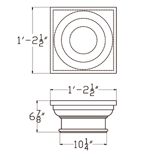 Cast Stone Column Capital Drawing CL 10 TC