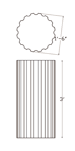 Cast Stone Column Drawing CL 18 Fluted