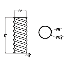 Cast Stone Column CL 8 Roped