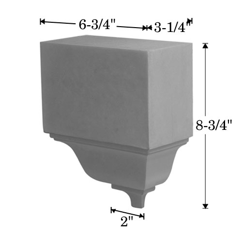 Cast Stone Bracket Photo with dimensions BR 130