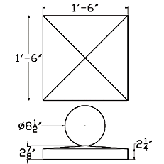 Cast Stone Pier Cap PC 62 with sphere