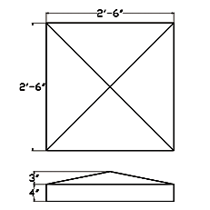 Cast Stone Pier Cap PC 136