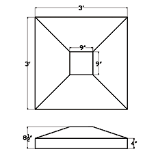 Cast Stone Pier Cap PC 164