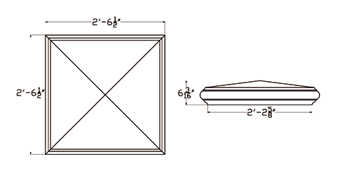 Cast Stone Pier Cap Drawing PC 366